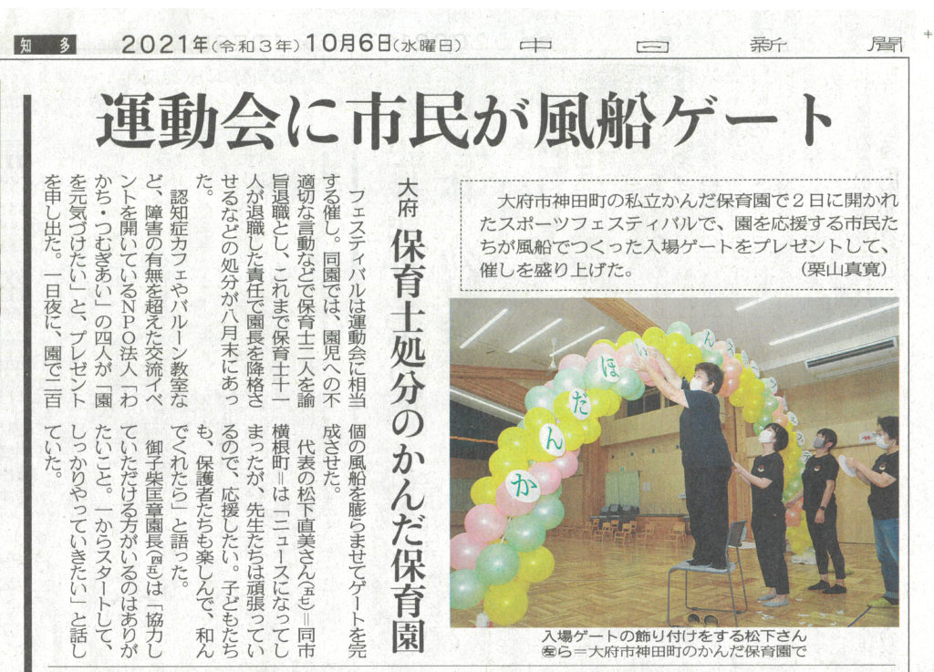 中日新聞2021年10月6日